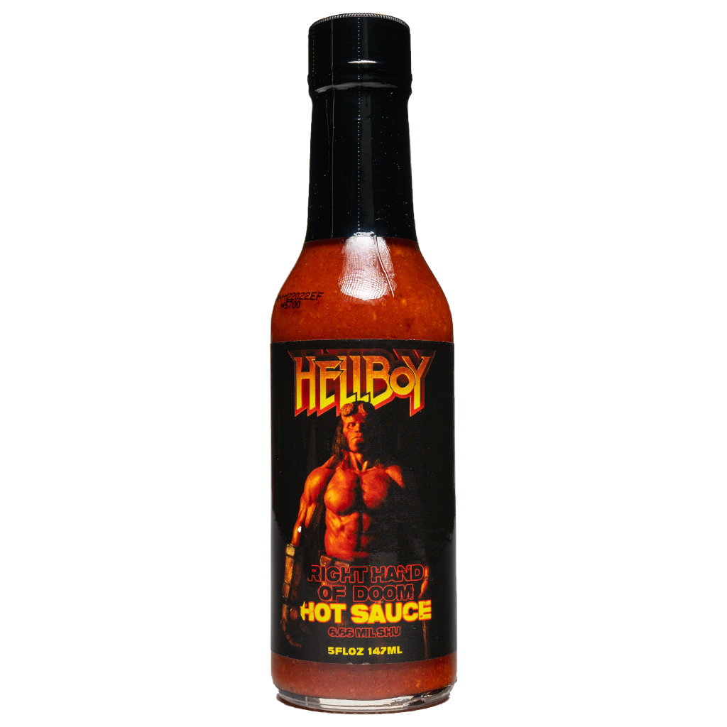 Hellfire Hellboy Right Hand of Doom Hot Sauce.